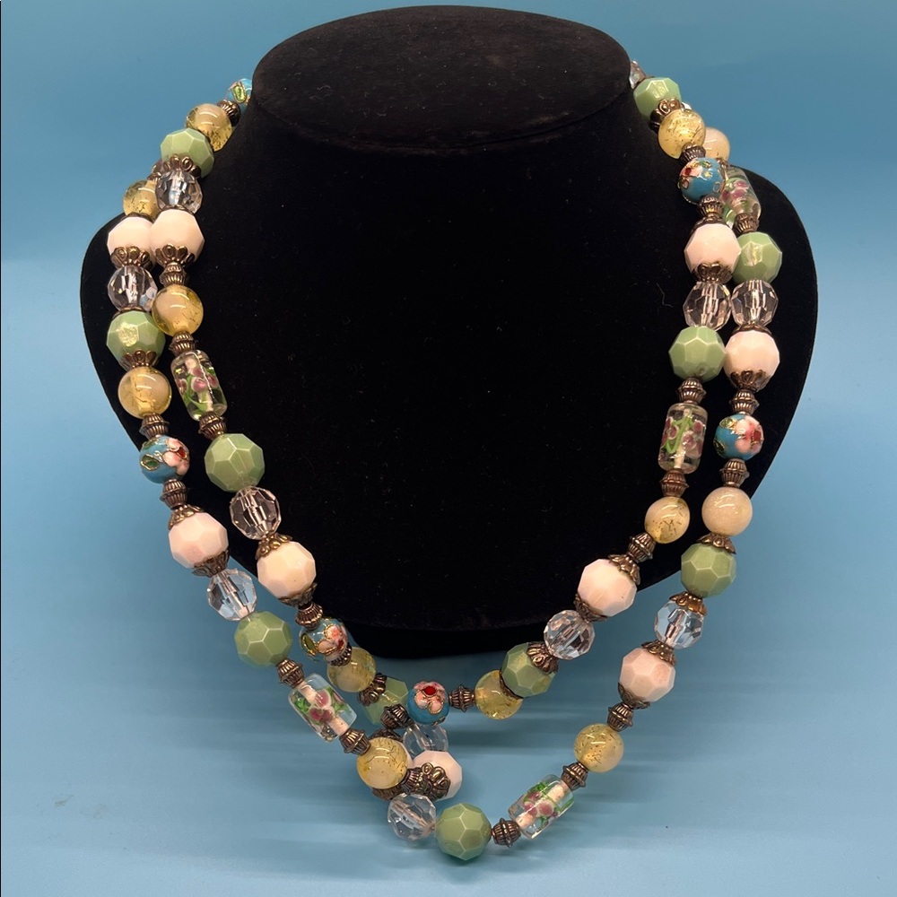 #0231.  Premier Design Elegant Multicolor Beaded Necklace  23” +3”extender
